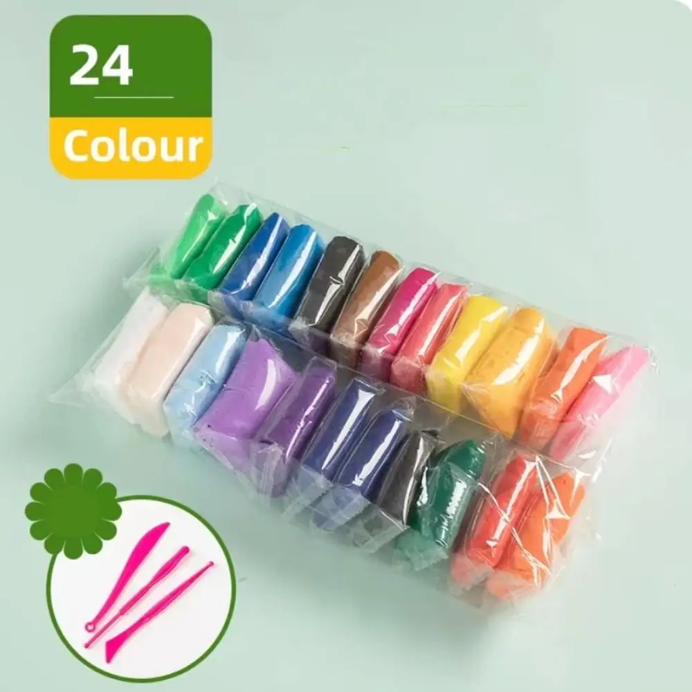 12/24/36 Color Air Dry Clay Colorful Plasticine Lightweight Clay With Tools Children Handicrafts Art Class School Art Supplies air dry clay modelling clay
