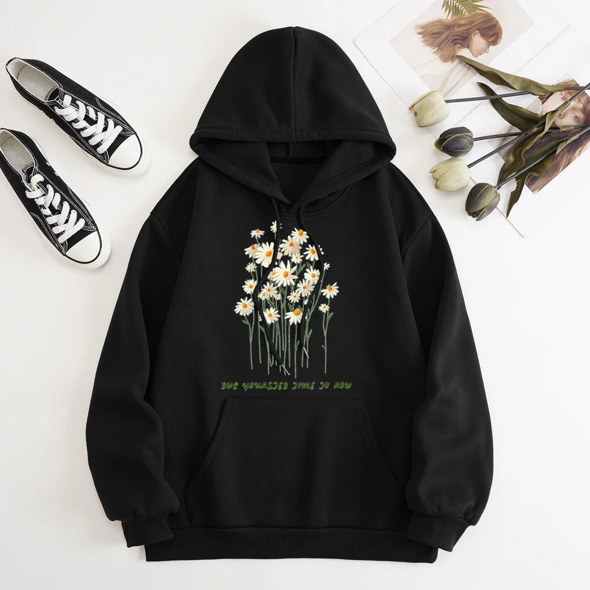

Autumn/Winter2023 New Fashion Long Sleeve Printed Hoodies Front Pocket Inside Fleece Pullover Sweater Sweatshirts Hip Hop Unisex