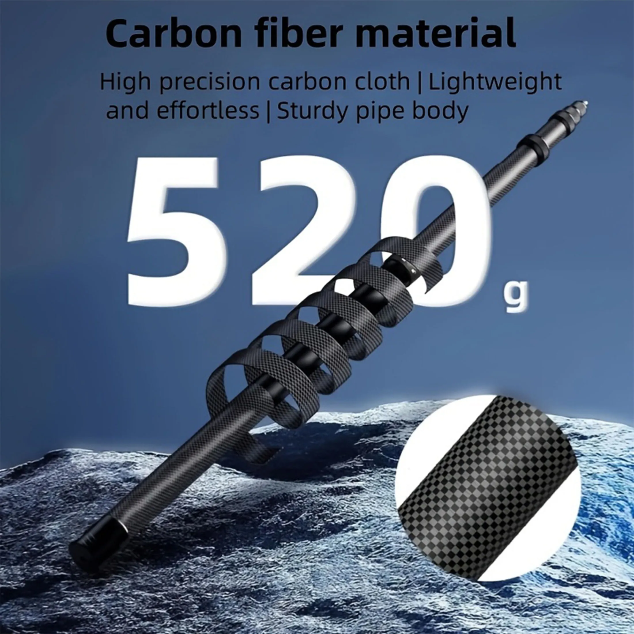 Sports Camera Selfie Stick Ultra Long 5M /197 Inch Extension Carbon Fiber Invisible For Insta360 X4 Insta 360 X3 ONE X/ONE X2/ ONE R RS X3