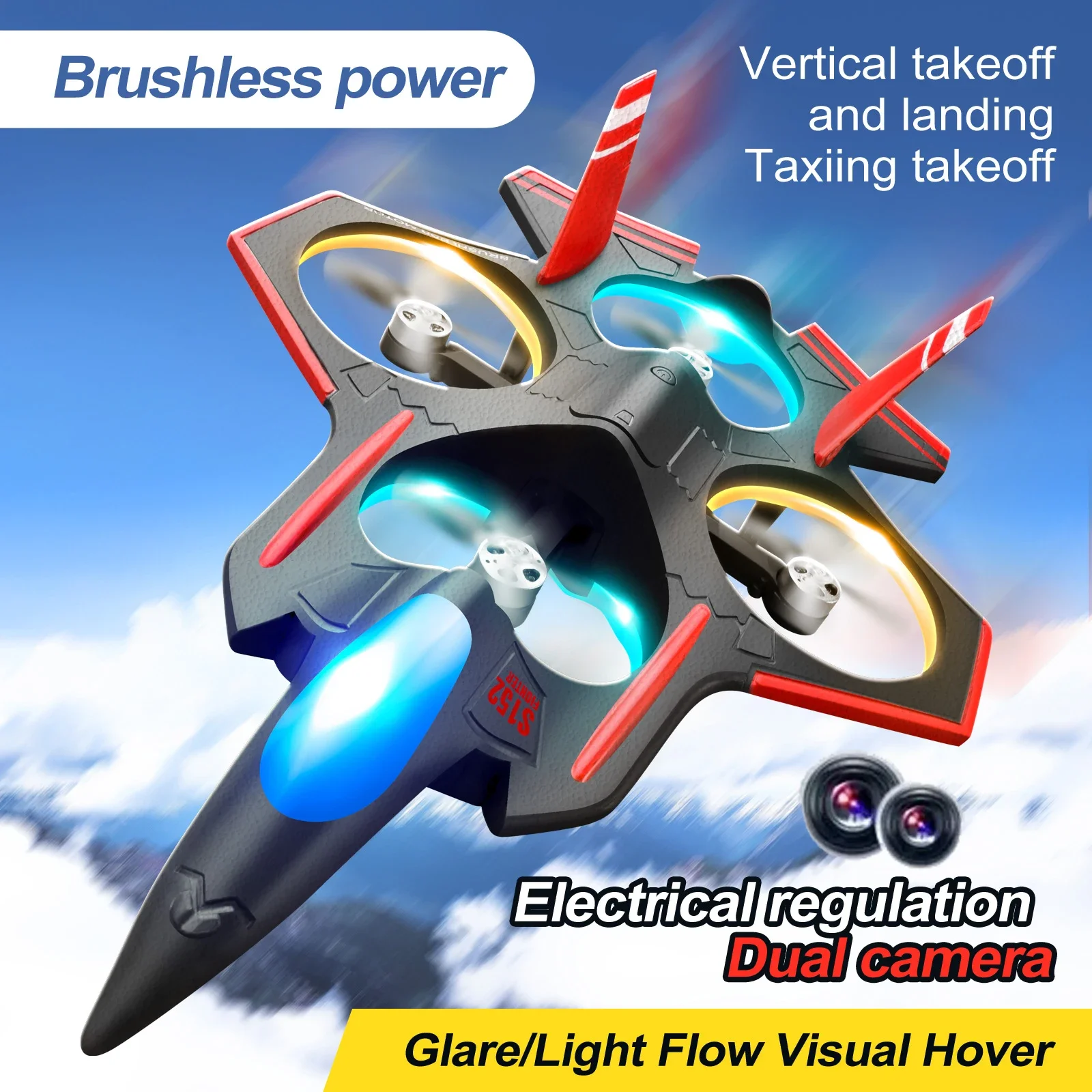 RCFoamDronewithDoubleHDCameraGliderRemoteControlAircraft