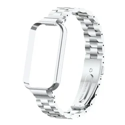Stainless Steel Strap Case Protector for Smartwatch Bands - Metal Bracelet Protective Shell (Silver)