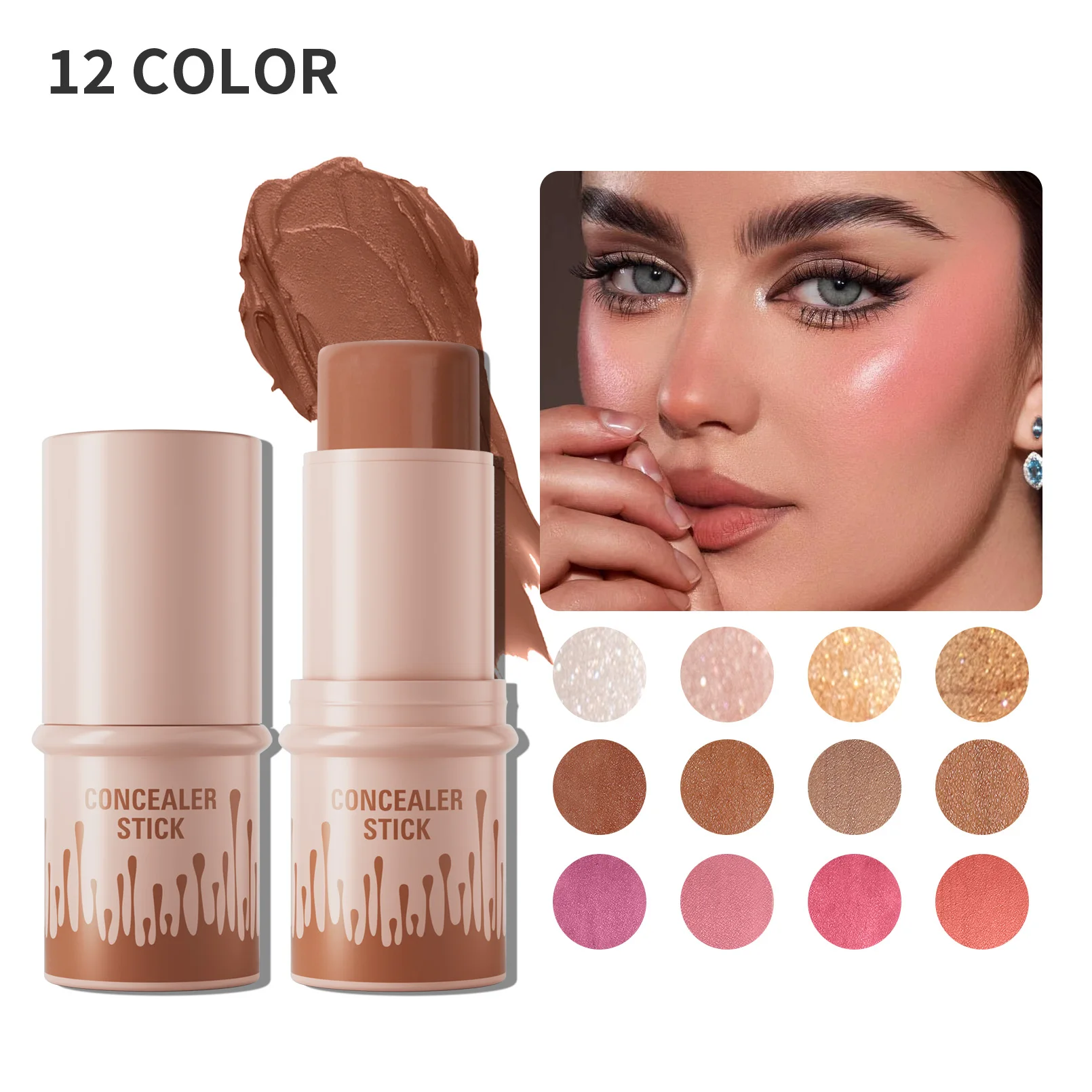 Makeup Face Contouring Bronzer Stick Multifunctional Highlighter Brightening Silkworm Blusher Rouge Cream Modify Concealer Pen