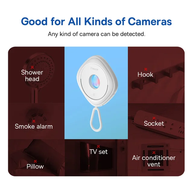 Baseus Camera Detector for Anti Candid Security Protection Mini Pinhole Hidden Camera Lens Detect Gadget Hotel Peeping Detector 4