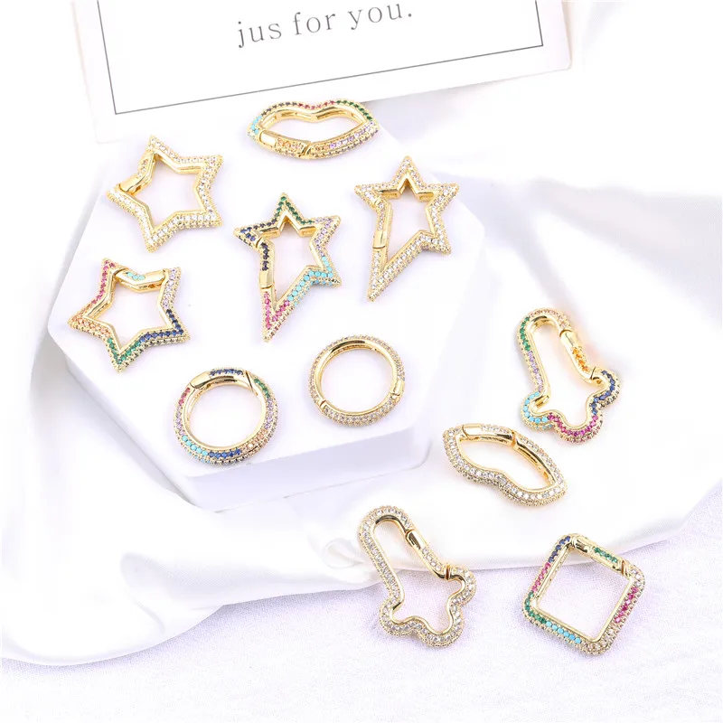 Juya DIY Carabiner 패스너 용품 고딕 메쉬 체인 펜던트 쥬얼리 만들기위한 크리 에이 티브 골드 스크류 잠금 걸쇠 액세서리