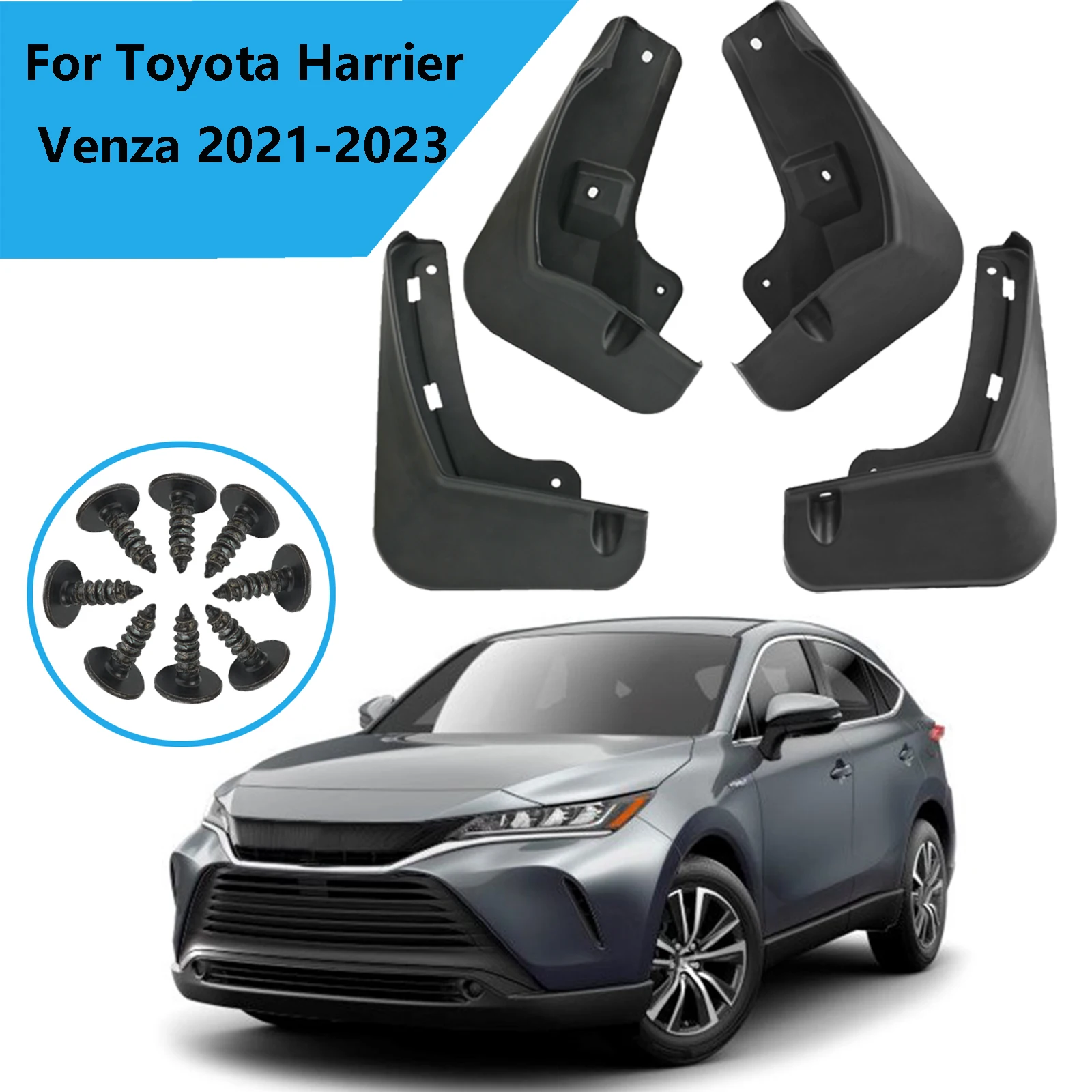 

4 шт., черные пластиковые Брызговики для Toyota Venza Harrier 2021-2023