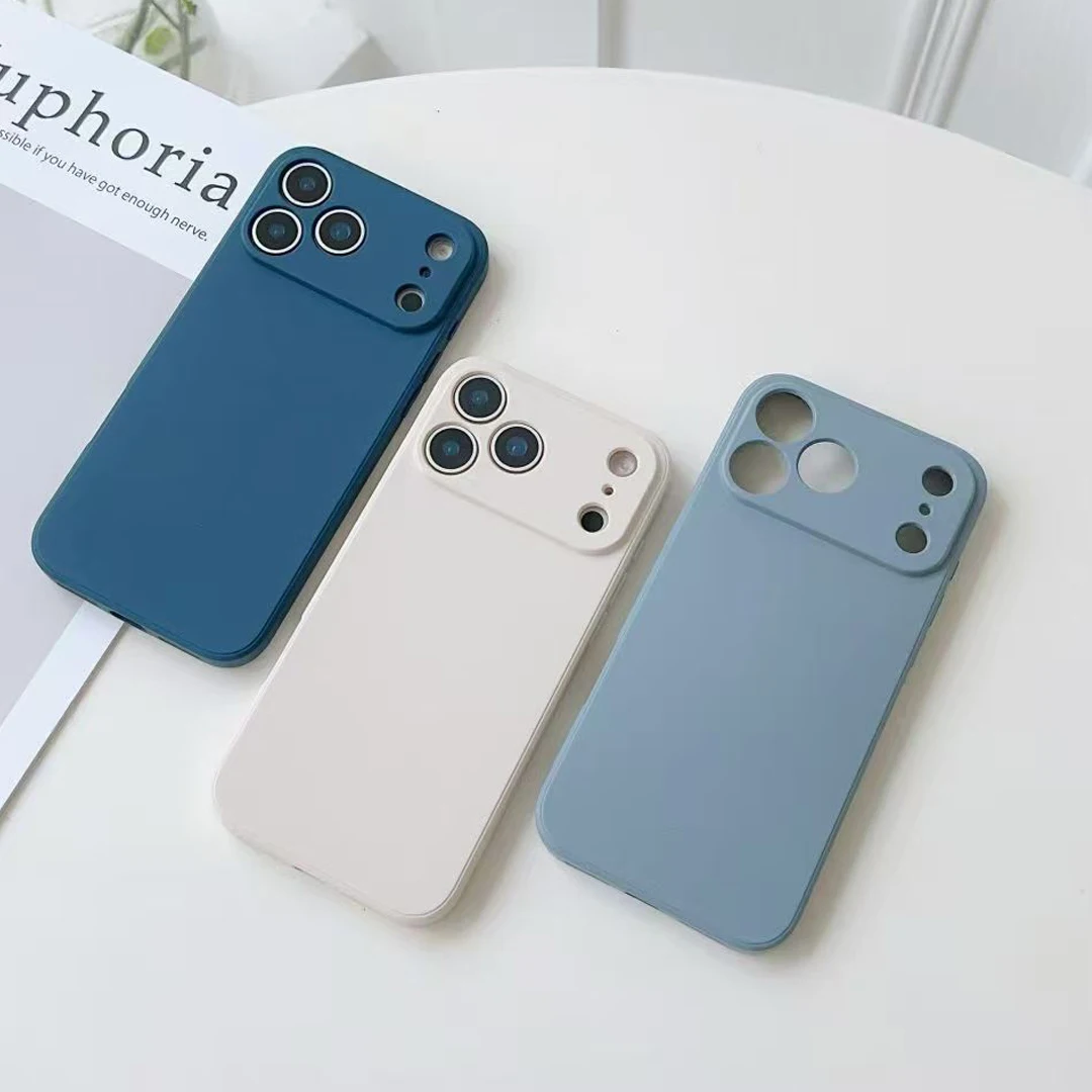 Vibrant Candy Color Silicone Phone Case with Lens Protection & Shockproof Back Cover