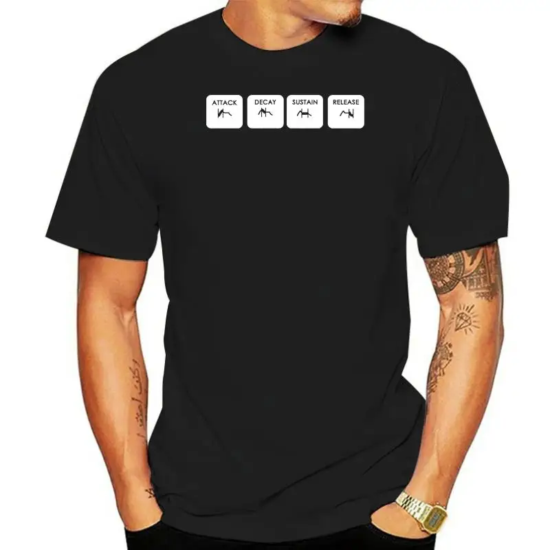 Maglietta Adsr 100% Cotone Sintetizzatore Moog Roland Music Producer Abeton T Shirt Summer Style Fashion Men T-Shirt