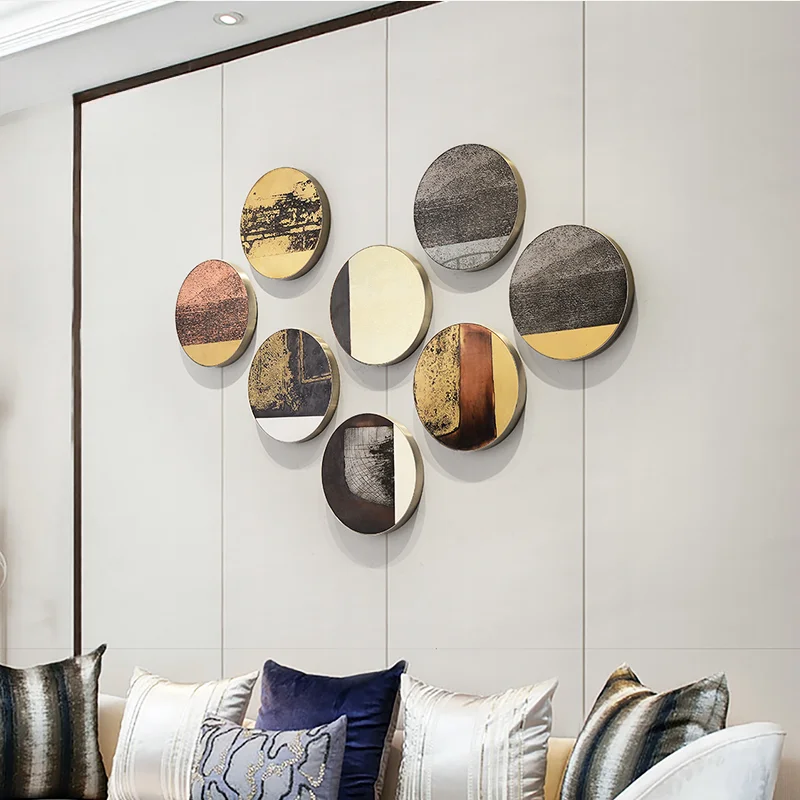 

Новая круглая металлическая подвесная живопись в китайском стиле, для столовой, коридора, гостиной, абстрактная настенная подвеска, художественная живопись для кабинета,