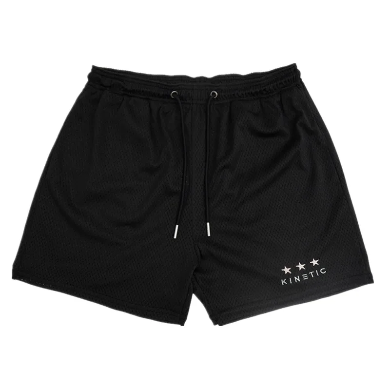 

Summer Mesh Shorts Men Joggers Breathable Quick-Drying Gym Bodybuilding Fitness Beach Embroidery Shorts Bottoms Sweatpant