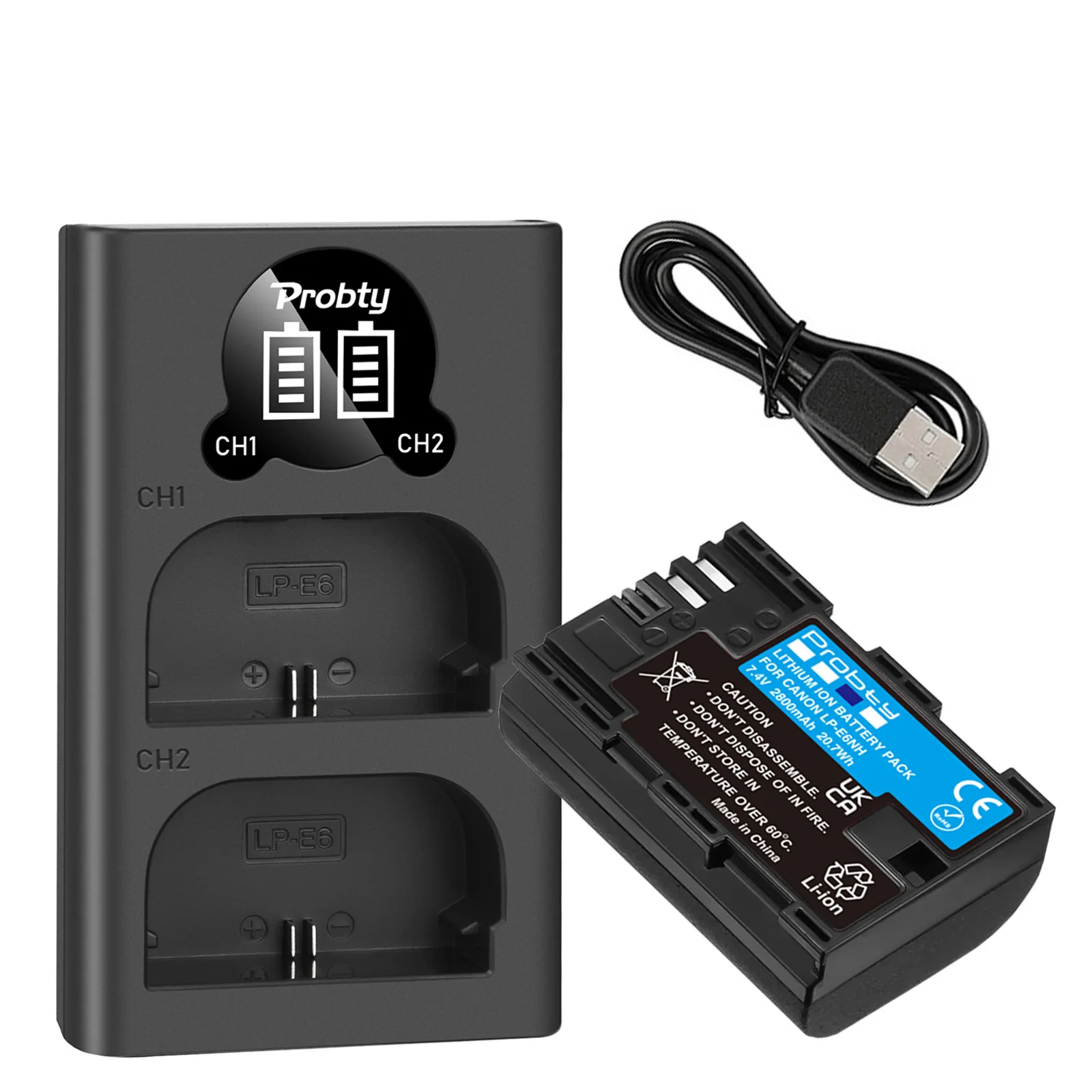 Batteria 2800Mah Lp-E6Nh Lpe6Nh Per Fotocamere Canon Eos R R5 R6 90D 60D 70D 80D 5D Iv 6D 7D Mark Ii 6D Mark Ii 5D Mark Ii