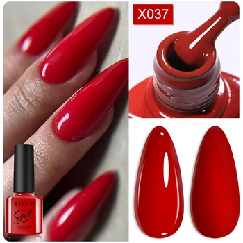 LILYCUTE 7ML Smalto per unghie gel caramello rosso scuro 125 colori Semi permanente Soak off Base Top Coat Manicure UV Nail Art Gel Varnish 1