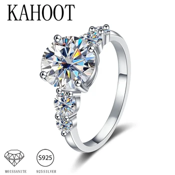 A 925 silver 3.8 carat moissanite ring, fashionable, niche, versatile, men's and women's couple ring wedding ring