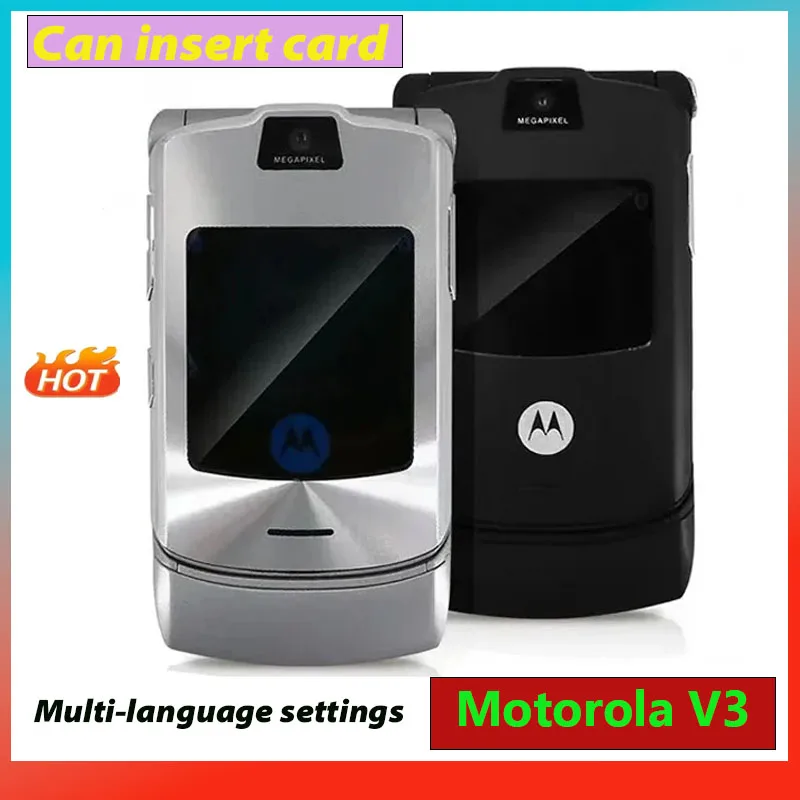 

MOTOROLA RAZR V3 Refurbished-Original Unlocked Clamshell Bluetooth Mobile Phone GSM 850/900/1800/1900 Good Quality