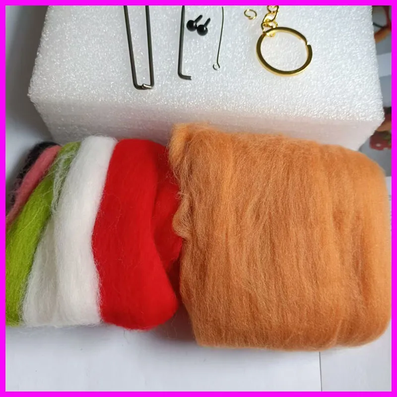 Shiba Inu needle felted wool,merino wool to felting, wool fiber for felting,felt for needle felting, fiber felt felting kit