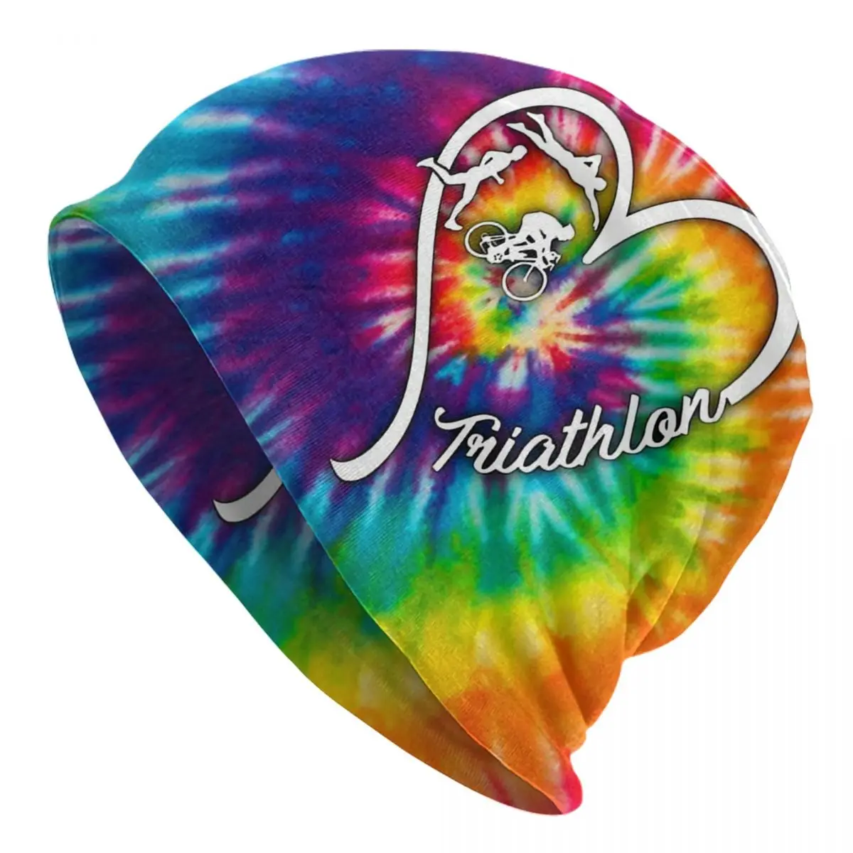 

Tie Dye Heart Unisex Knitted hat Triathlon Beanies hat for men and women outdoor hat