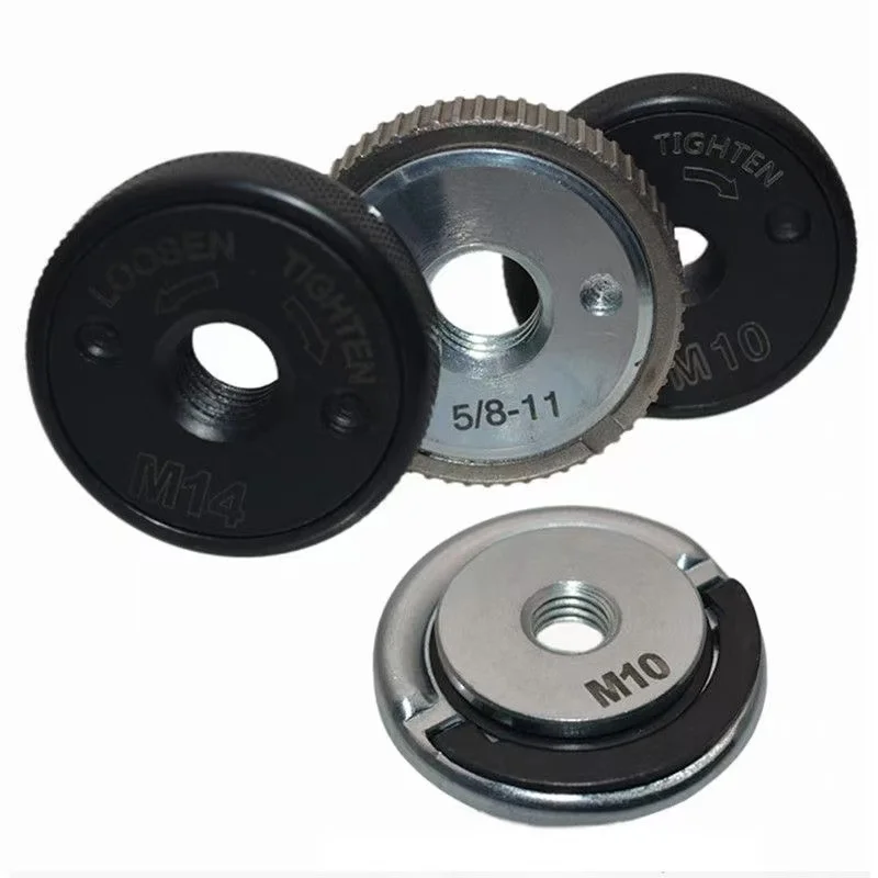 M10 Angle Grinder Quick-Release Self-Locking Grinding Head Pressing Plate Flange Nut, M14 Polisher Gear-Type Accessories