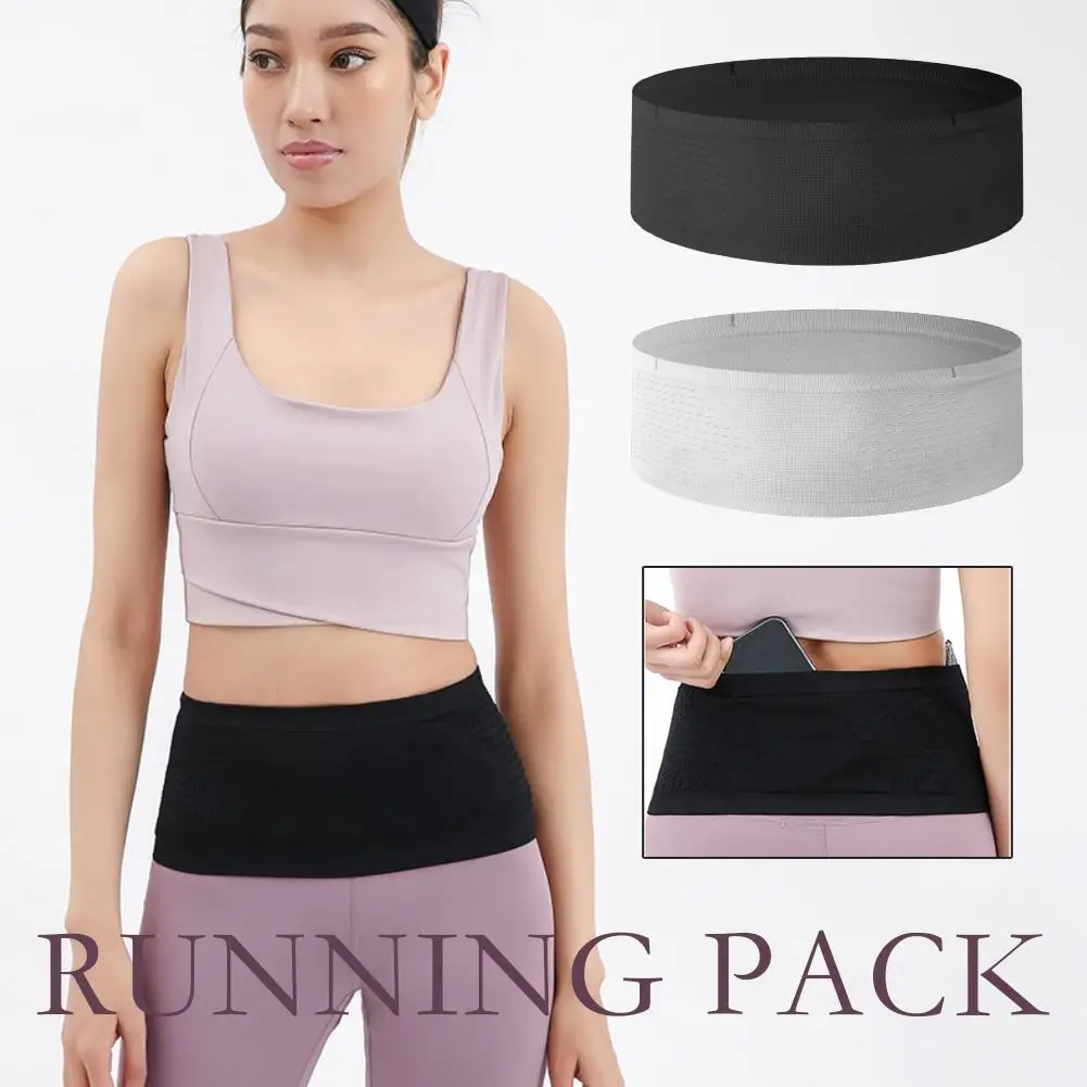 

Unisex Seamless Invisible Running Waist Belt Bag Gym Bags Sports Fanny Pack Mobile Phone Bags For Fitness Jogging Cycling B X8Q4