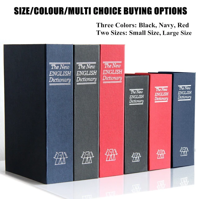 Diversion Book Safe Storage Box Dictionary Secret Safe Can with Security Combination Lock Hidden Hidden Metal Lock Box Two Size 2