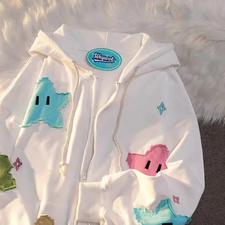 thumbnail image 1 of Sudadera con capucha con estampado de personalidad para hombre y mujer, abrigo de gran tamaño Y2K, moda Punk Harajuku, sudadera con cremallera para pareja, Tops Kawaii, ropa, 1 of 5