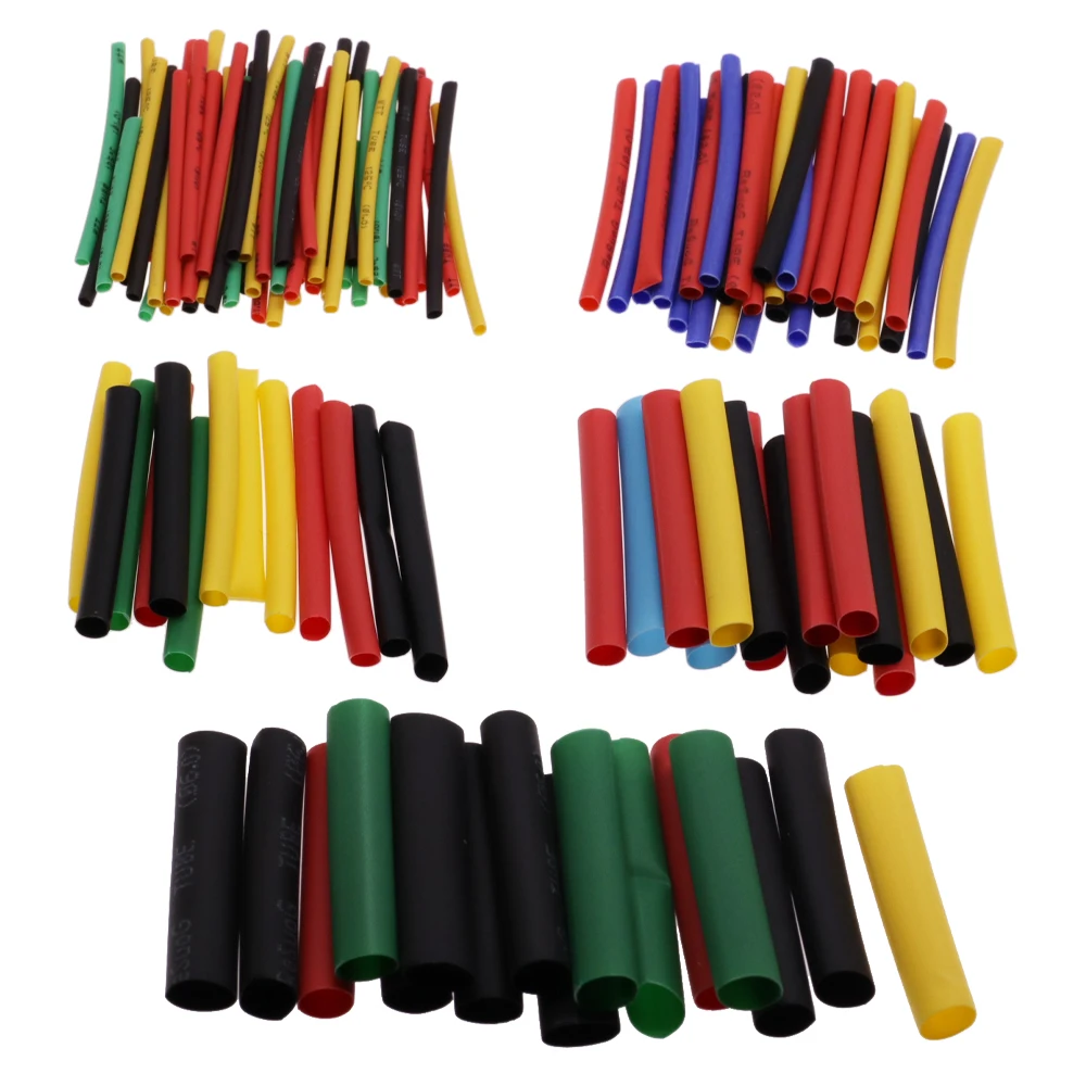 164pcs/Set Polyolefin Shrinking Assorted Heat Shrink Tube Wire Cable Insulated Sleeving Tubing Set 2:1