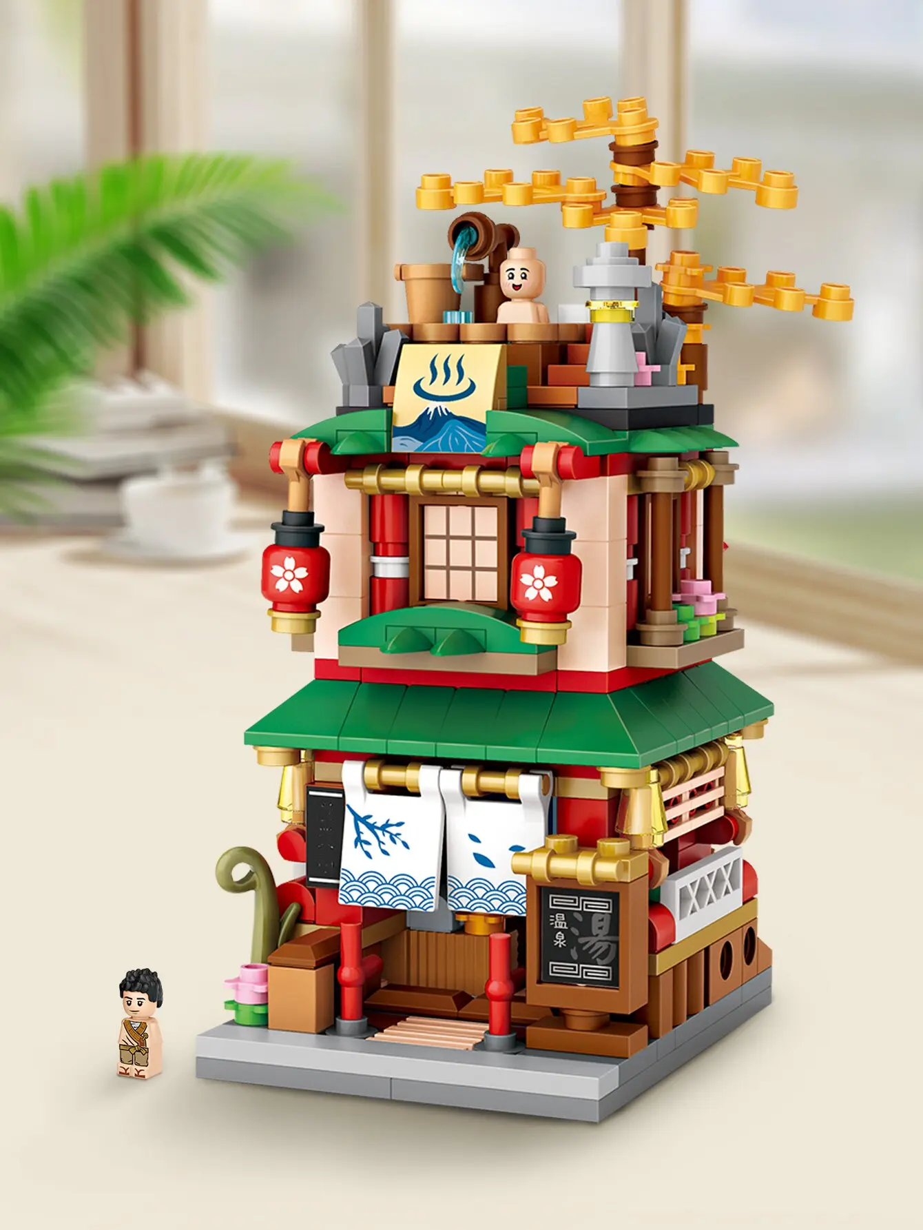 

Building blocks, small building art, Japanese street view, Matcha shop, Lamian Noodles canteen, mini granules, hot Christmas gif