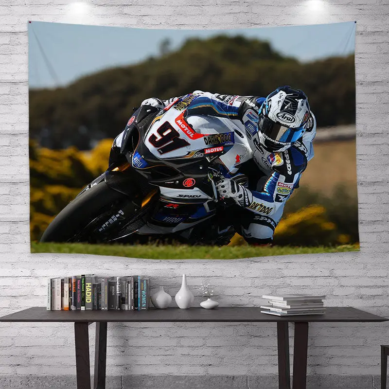 Hanging Cloth Wall Tapestry Fashion Tractor Background Student Dormitory Bedside Decoration Room Bedroom Motorcycle tapestry decorations