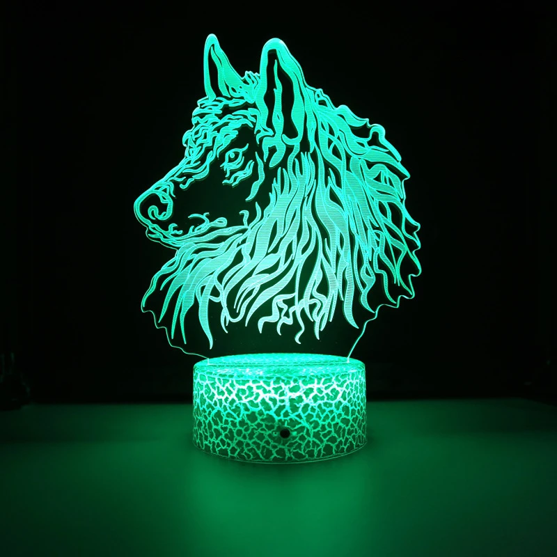 

Nighdn Wolf Head Night Light 7 Colors 3D Illusion Night Lamp for Home Bedroom Decoration LED Nightlight Birthday Christmas Gift