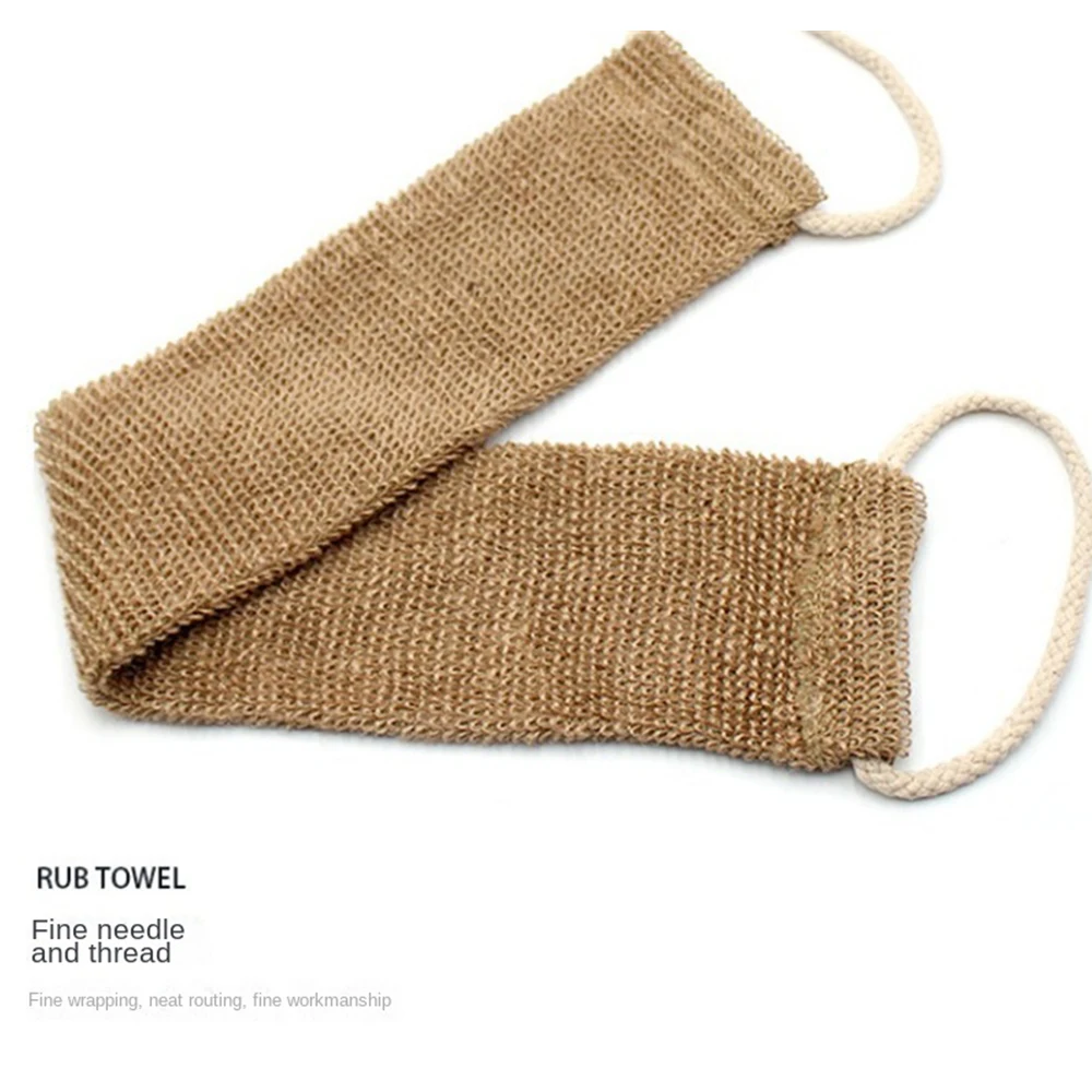 Body Scrubber Brush Strong Exfoliating Bathroom Tool Exfoliating Back Strap Natural Soft Unisex Bathroom Accessories Long 4