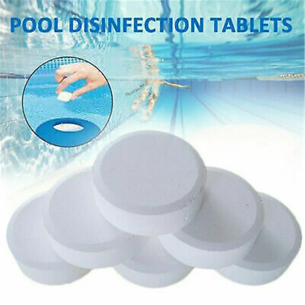 

50Tablets/Bottle Disinfection Swimming Pool Effervescent Tablets Instant Effervescent Cleaning Floating Pool Dispenser Clarifier