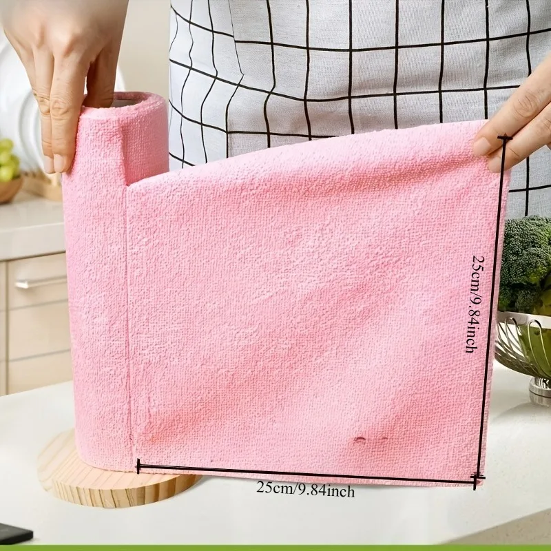 Large Reusable Fine Fiber Cleaning Cloth Roll – 50 Thick Towels for Kitchen, Windows, and Cars