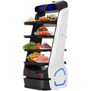 T5 intelligente AI robot consegna cibo cibo servizio pentola calda catering hotel ristorante consegna cibo noleggio