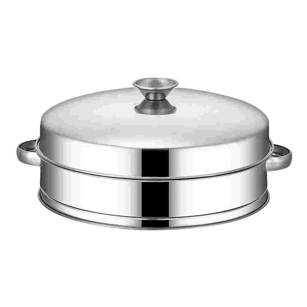

1 set of Stainless Steel Steamer Household Steaming Rack with Lid Cooking Accessory