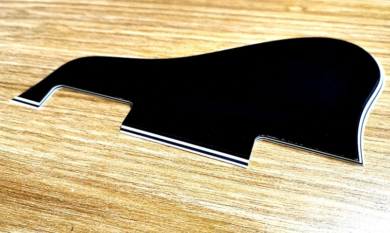 Pleroo Guitar Pickgaurd-For ES 335 No Screw Hole Jazz Archtop Guitar Pickguard Scratch Plate, 5 Ply Black