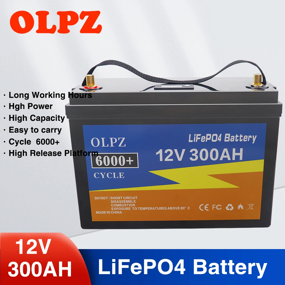 12V 400AH 300AH LiFePo4 Battery Built-in BMS Lithium Iron Phosphate Cell  6000 Cycles For RV Campers Golf Cart Solar With Charger