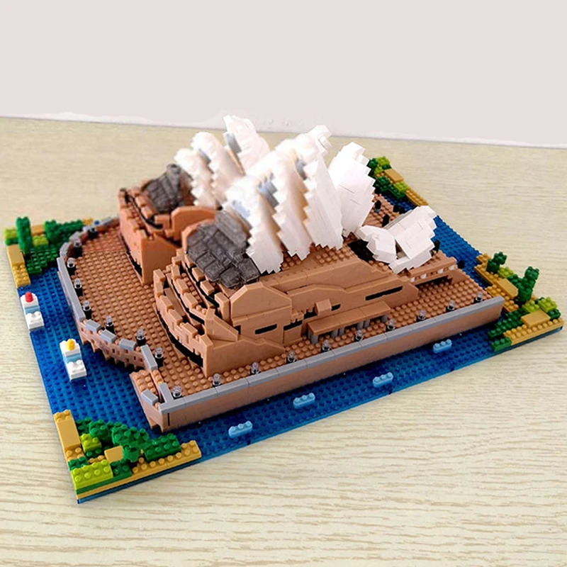 

Toy for Children Sydney Opera House Theater Ocean Ship 3D Model DIY Diamond Blocks Bricks Building World Architecture