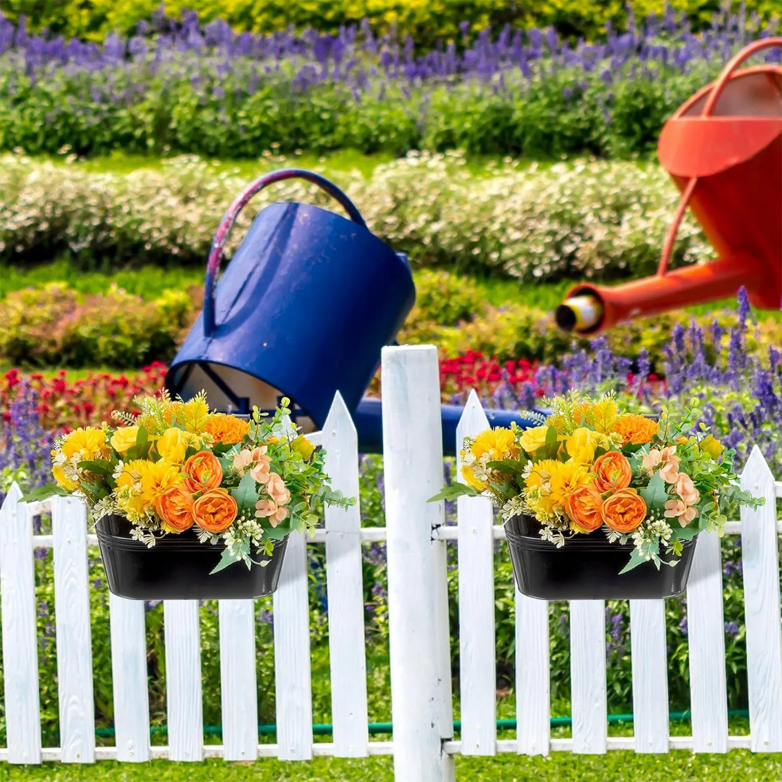 Iron Hanging Flower Pots for Railing 4