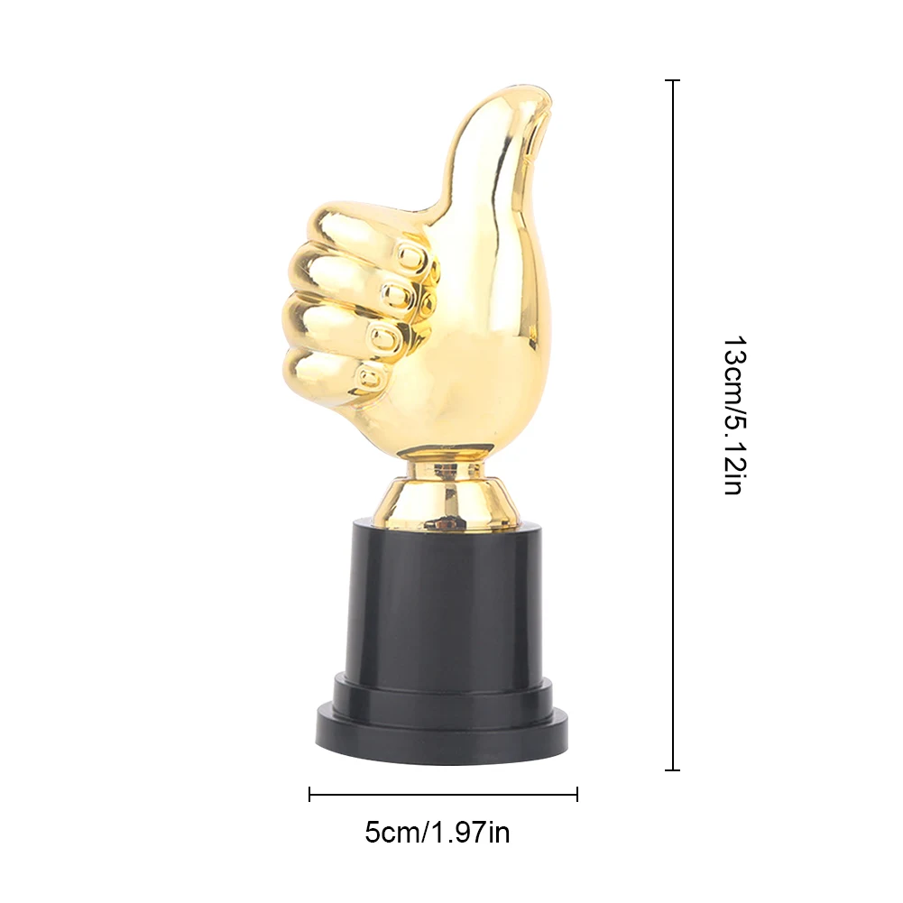 5in High Thumbs Up Trophy Football Plastic Trophy Encouragement Mini Victory Trophies Award Prize For Home Desktop Decor Plastic trophy toys, 1-6pcs