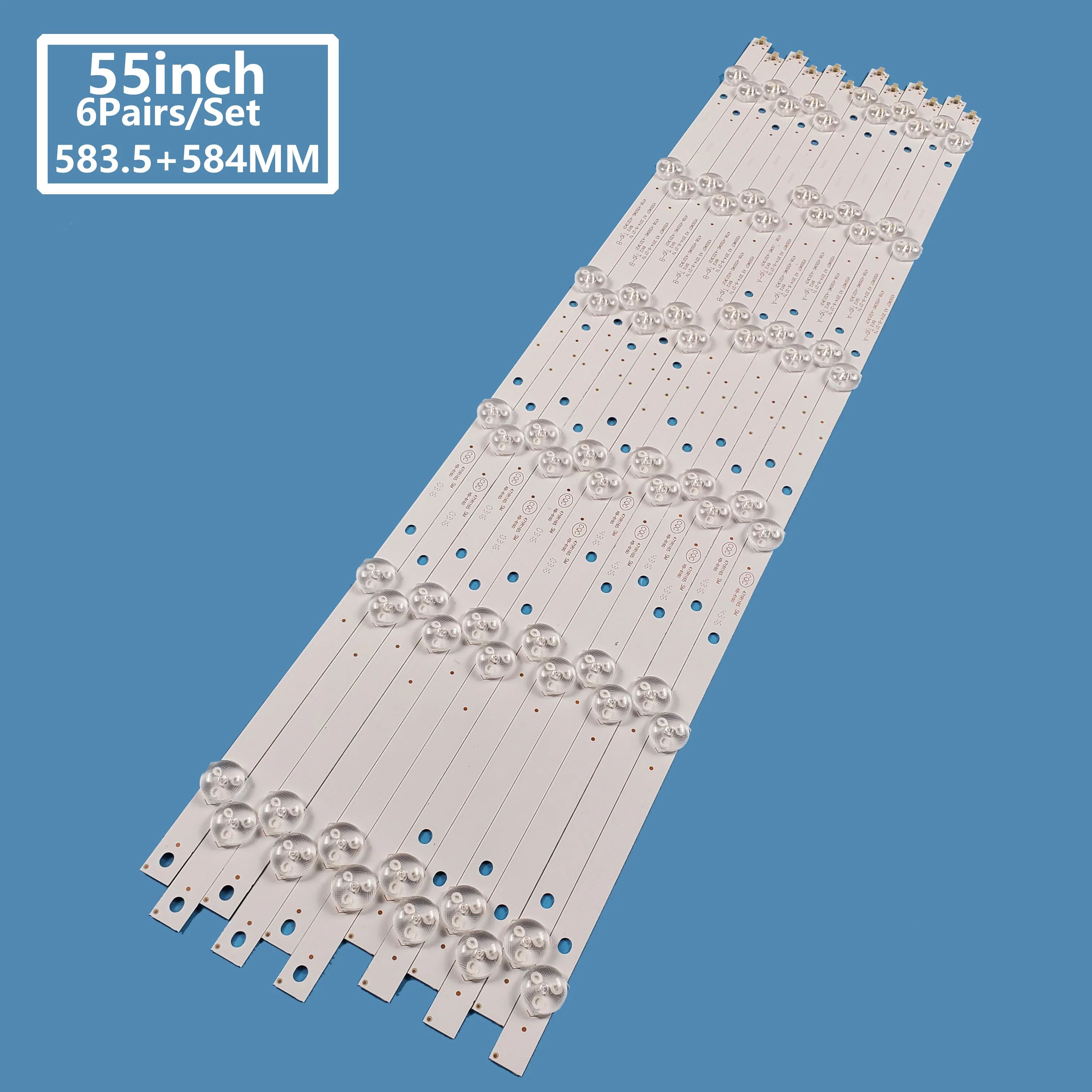 12 Pz/Set Tv Led Retroilluminazione Bar Light Strip K550Wd7 A3 Type-Ab Per Philips 55 Pollici 55 Pff5055/T3/55 Puf6001/T3/55 Puf6056/T3 Riparazione