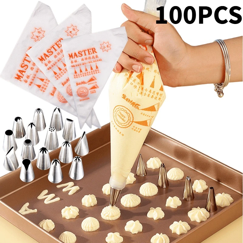 50/100PCS Disposable Pastry Bag Piping Bag Fondant Cream Squeeze