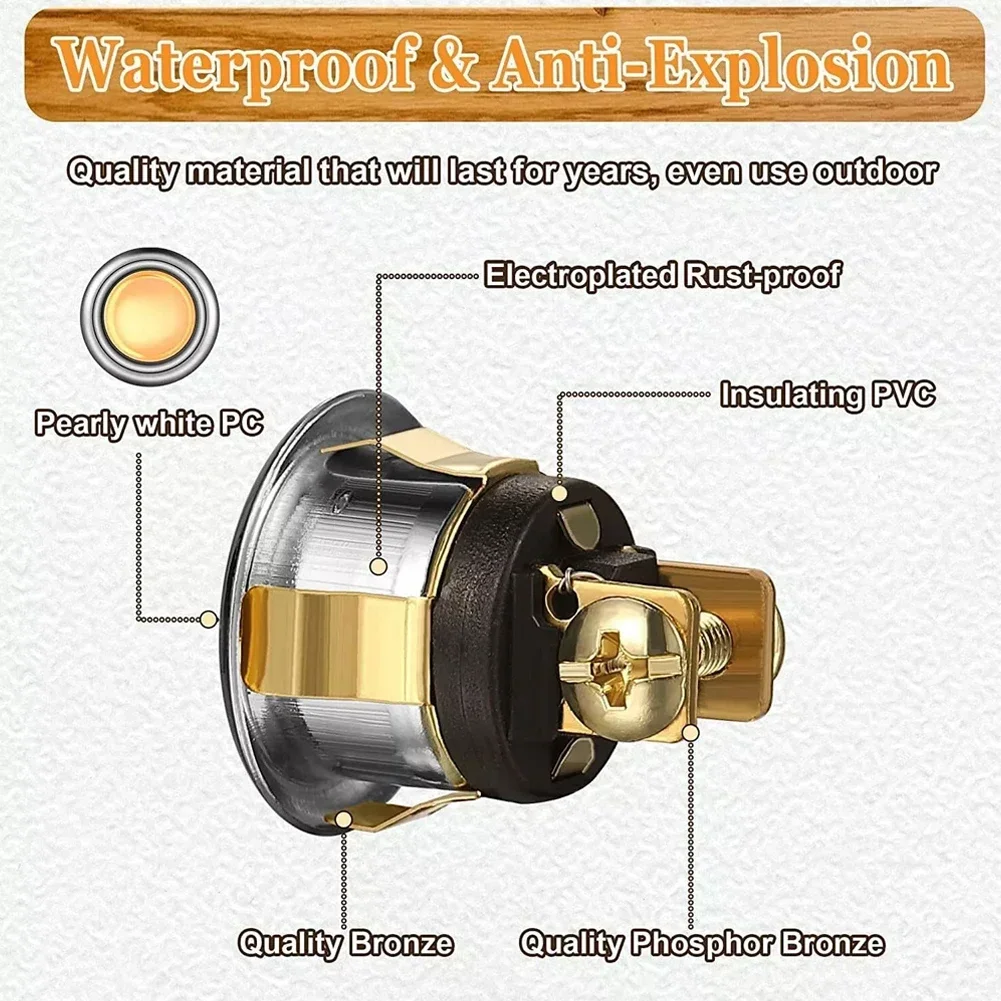 Hot！New 1Pcs Home Front Door Replacement Round Iron Doorbell Push Button Wired Lighted LED High Quality