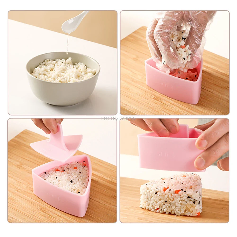 Simple DIY Sushi Mold Onigiri Rice Ball Food Press Triangular Sushi Maker Mold Sushi Kit Japanese Kitchen Bento Accessories