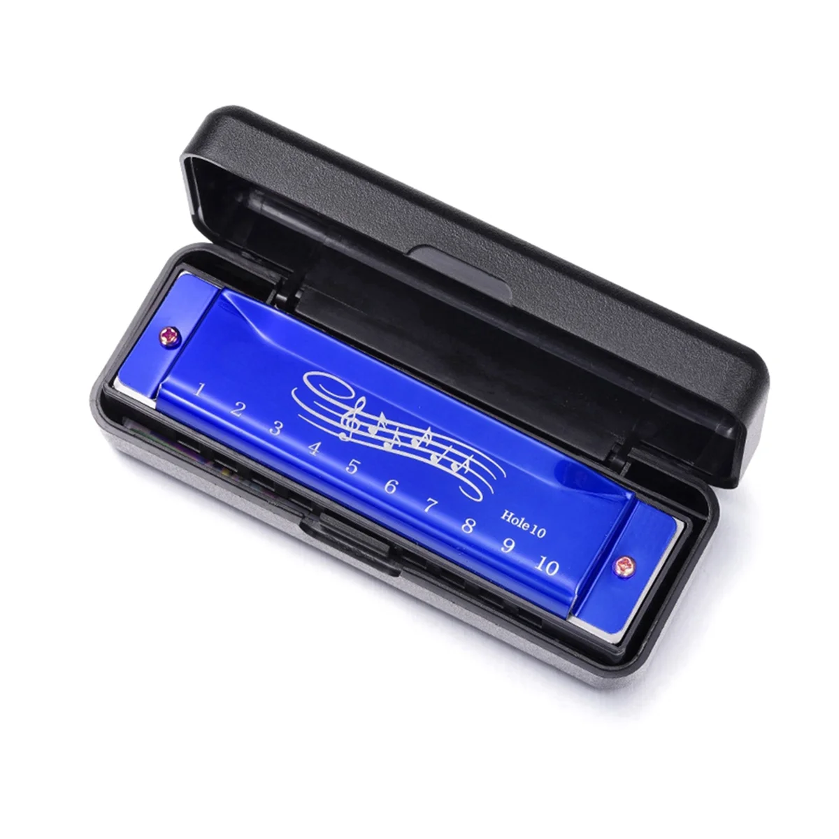 

Harmonica of C 10 Hole 20 Tones with Cases for Professional Player Beginners Blue
