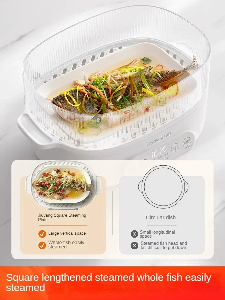 220V Household Electric Egg Steamer Home Egg Boiler for Salad Multi Cooker 2 Layers Steaming Cooking Pot 4