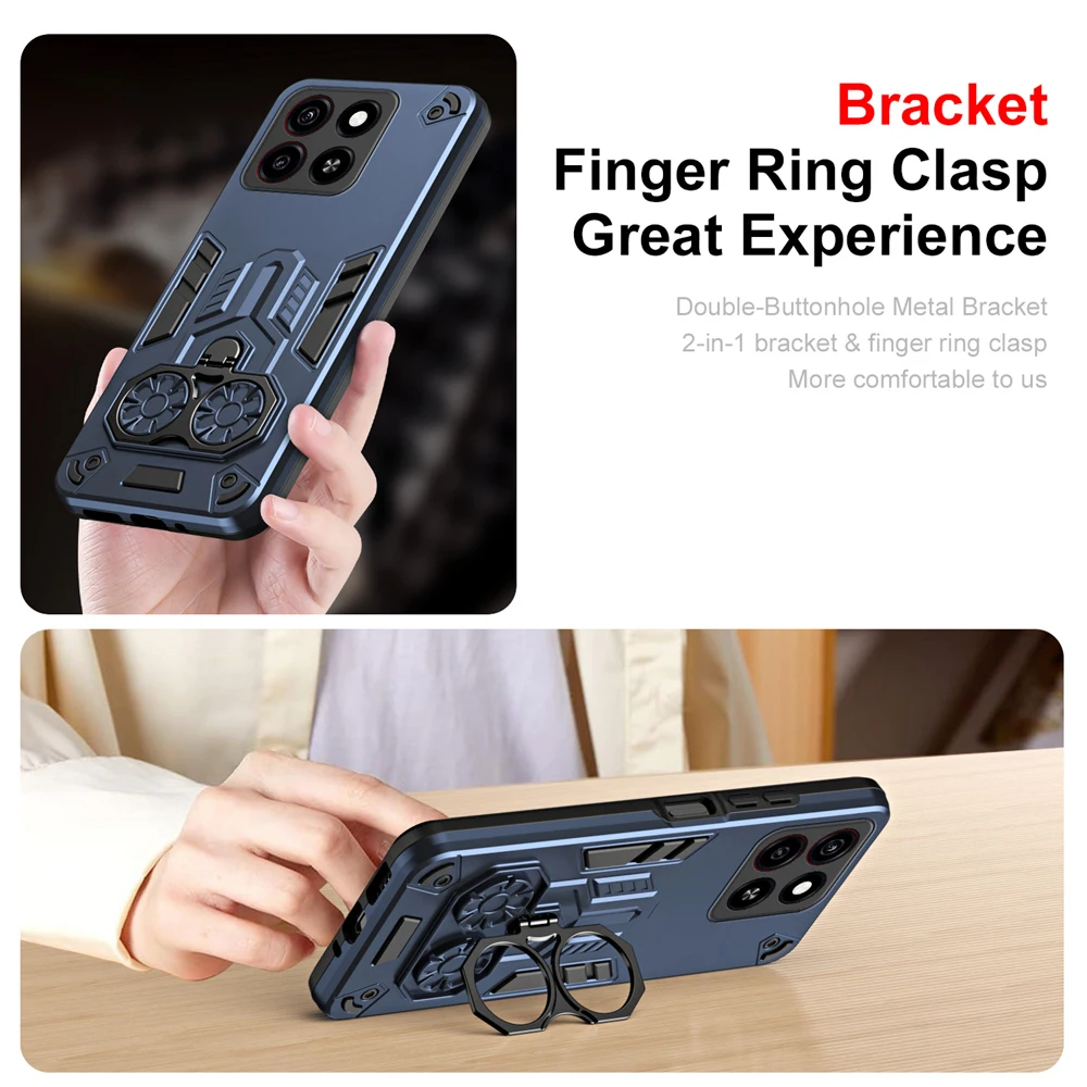 Durable Armor Case with Metal Ring Stand - Enhanced Protection Cover
