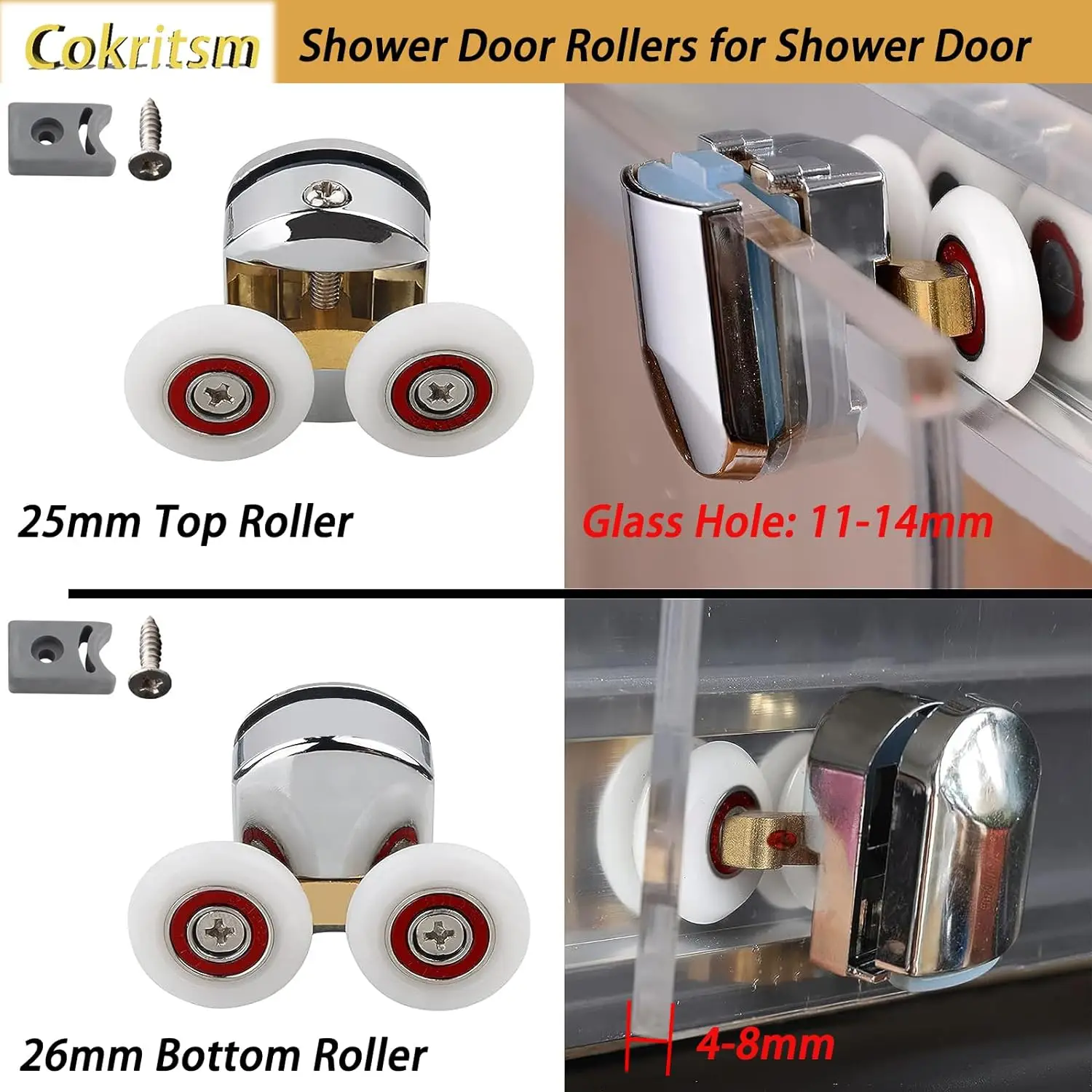 Shower Door Wheels Sliding Glass Door Pulleys Replacement Bearing Rollers Runner Shower Room Cabins Swinging Pulley Sliding