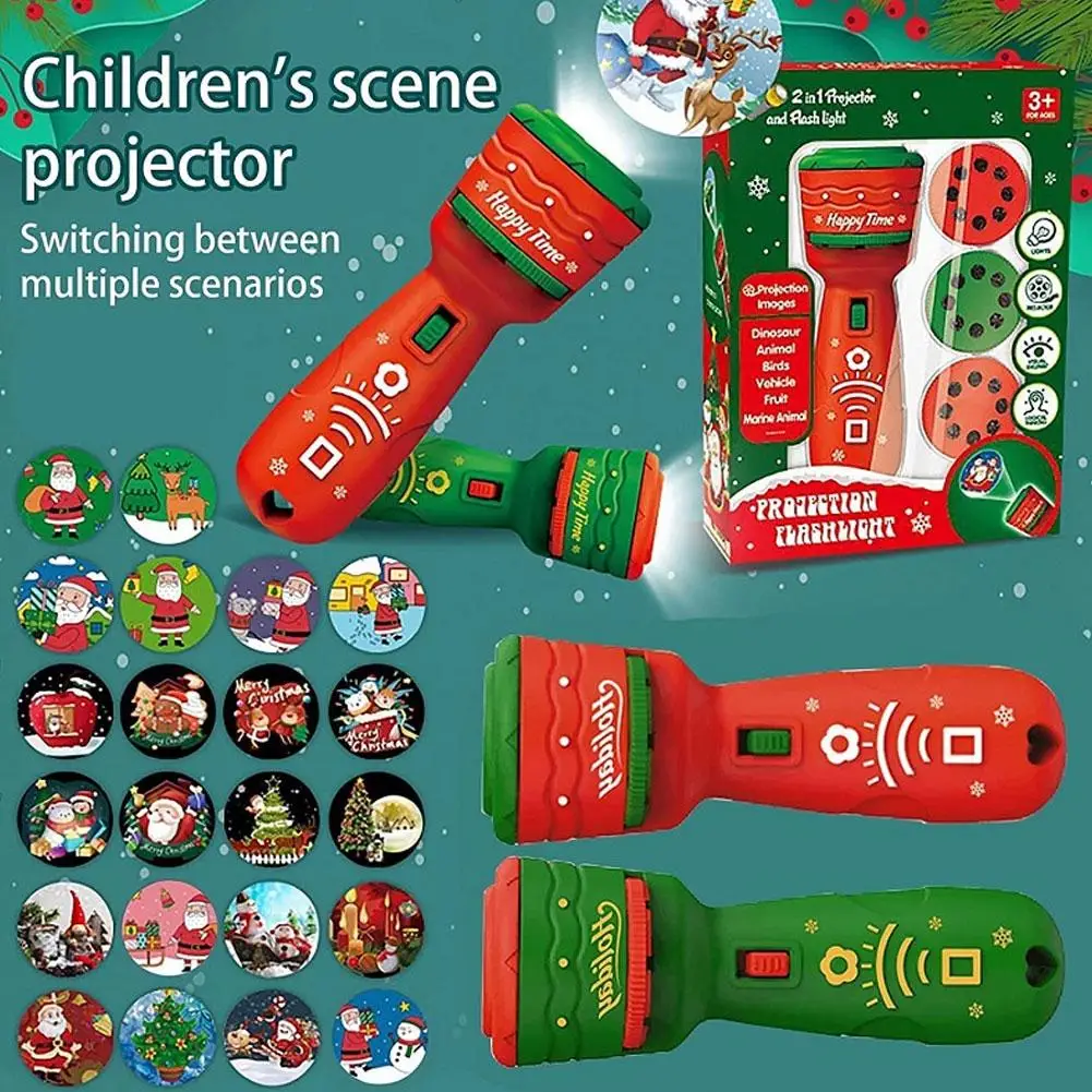 

Projection Flashlight Toys Children Cartoon Light Up Claus Projector Gifts Early Pattern Education Christmas Games Santa To Z7j3