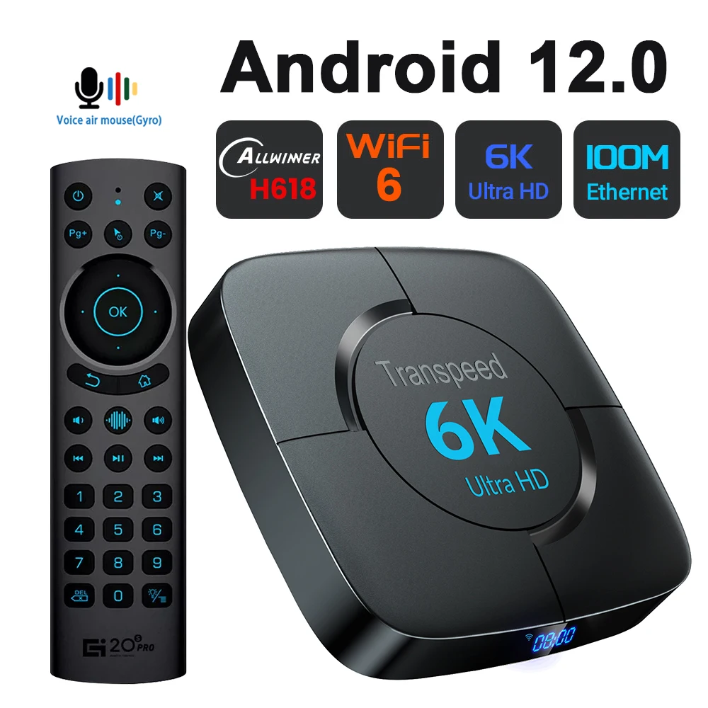 Transpeed 2022 Allwinner H618 TV Box Android 12.0 HDR10+ WIFI6 BT5.0