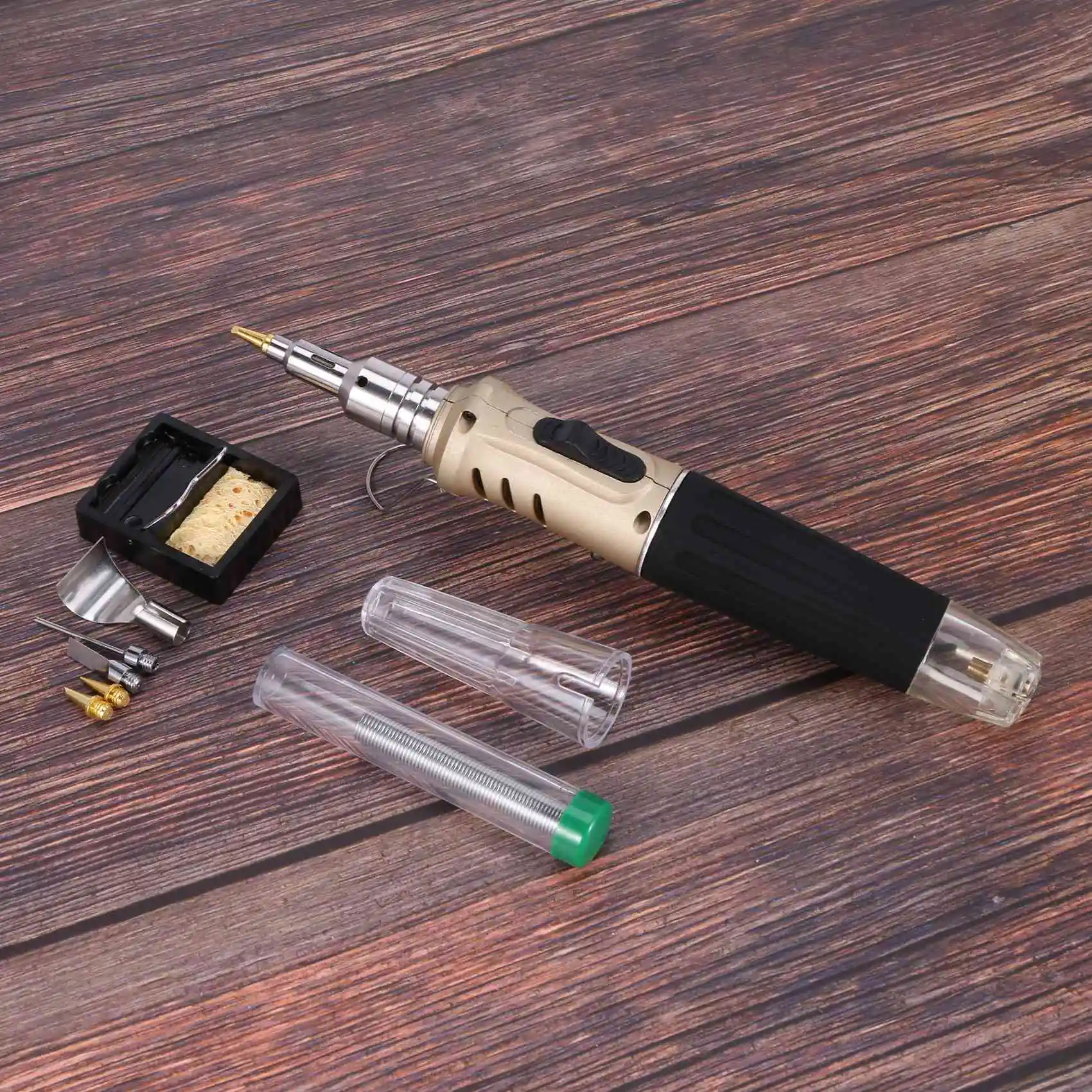 HS-1115K Professional Butane Gas Soldering Iron Kit Welding Kit Torch Vogue