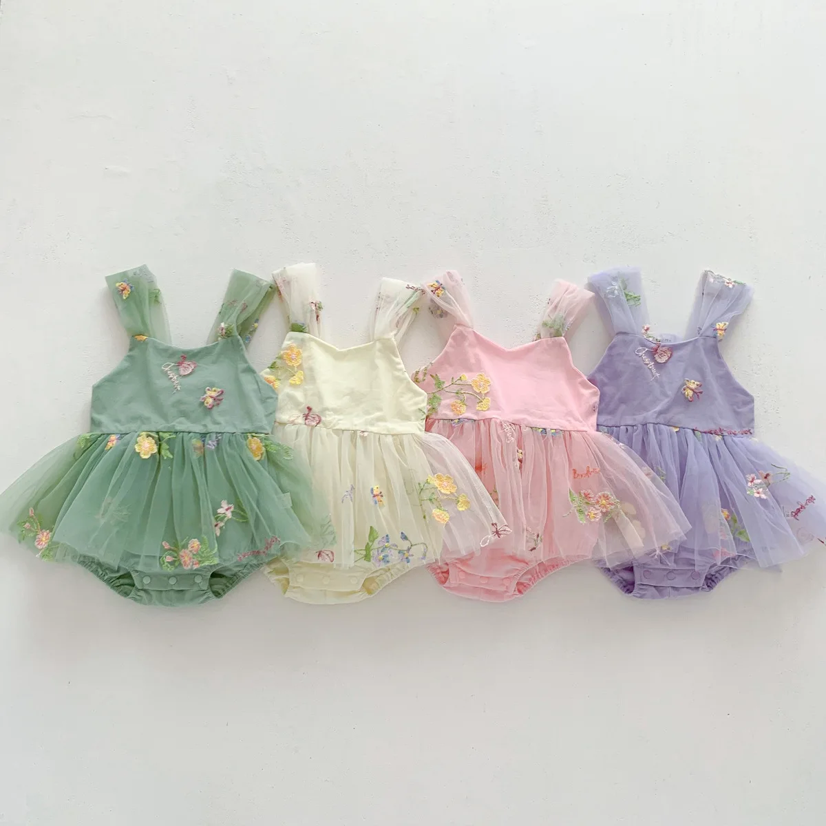 Summer Months Baby Dresses 0-2 Years Old Baby Girls Romper Gauze