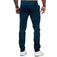 Men Pants Mid Waist Zipper Button Closure Thin Pockets Solid Color Slim Fit Soft Breathable Casual Ankle Length Pencil Pants 5